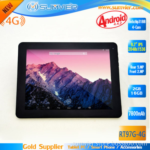 9.7 Inch IPS 2048X1536 Rk3188 Quad Core Android 4G Networks Tablet (RT97G-4G)